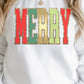 Merry Glitter Faux Chenille Patch Sweatshirt