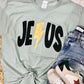 Jesus Lightning Black And Gold Puff Ink Tee