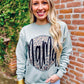 Mama Leopard Circle Glitter Sublimation Sweatshirt