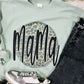 Mama Leopard Circle Glitter Sublimation Sweatshirt