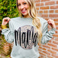 Mama Leopard Circle Glitter Sublimation Sweatshirt