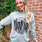 Mama Leopard Circle Glitter Sublimation Sweatshirt