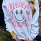 Happy Mama Sublimation Glitter Combo Sweatshirt