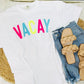 Vacay Neon Multi Colored Puff Tee