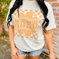 Mama Retro Checkered Flower Puff Tee