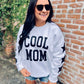 Cool Mom Glitter Sweatshirt With Sleeve Details