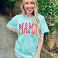 Mama Pink and Red Checkered Applique Tee