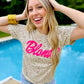 Blondie Barbie Leopard Puff Tee