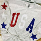 USA Glitter Sweatshirt With Star Sleeve Details