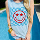 Star Eyed Happy Checkered Wave Puff