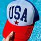 USA Star Glitter Trucker Hat