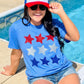 Red Silver And Blue Stars Patriotic Glitter Tee