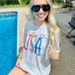 God Bless The USA Leopard Marble Tee