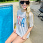 God Bless The USA Leopard Marble Tee