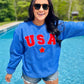 USA Star Chenille Patch Patriotic Sweatshirt