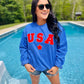 USA Star Chenille Patch Patriotic Sweatshirt