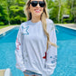 360 Fourth Of July Patriotic Glitter Sweatshirt
