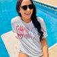 USA Patterned Bubble Letters Marble Tee