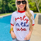 Party In The USA Glitter Ringer Tee