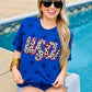 USA Cursive Leopard Applique Star Tee