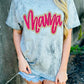 Mama Pink And Gold Glitter Script Applique Tee