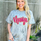 Mama Pink And Gold Glitter Script Applique Tee