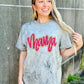 Mama Pink And Gold Glitter Script Applique Tee