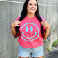 Aqua Happy Face Puff Tee