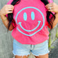 Aqua Happy Face Puff Tee