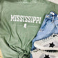 CUSTOM State Outline Pearl Print Tee