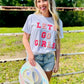 Let's Go Girls Pink Chenille Glitter Patch Tee