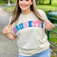 Brunette Multi Colored Varsity Chenille Patch Tee