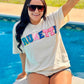 Brunette Multi Colored Varsity Chenille Patch Tee
