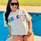 Brunette Multi Colored Varsity Chenille Patch Tee