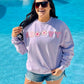 Groovy Checkered Flower Patch Sweatshirt