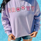 Groovy Checkered Flower Patch Sweatshirt