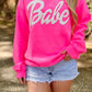 Babe Barbie Puff Sweatshirt