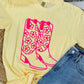 Floral Cowgirl Boots Puff Tee