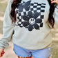 Wavy Happy Checkered Puff Sweatshirt