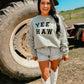 Yee Haw Tan Happy Cowboy Chenille Patch Sweatshirt