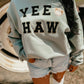 Yee Haw Tan Happy Cowboy Chenille Patch Sweatshirt