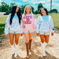 Western Boots And Stars Glitter Vinyl Sweatshirt