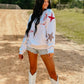 Western Boots And Stars Glitter Vinyl Sweatshirt