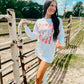 Howdy Sublimation/Glitter Combo Long Sleeve Tee