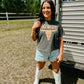 Howdy Longhorn Puff Midi Cropped Tee