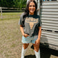 Howdy Longhorn Puff Midi Cropped Tee