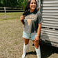 Howdy Longhorn Puff Midi Cropped Tee
