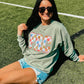 Custom Check Pattern Applique Sweatshirt