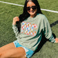 Custom Check Pattern Applique Sweatshirt