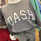 Gray sweatshirt with 'DASH' text on a mannequin in a store setting